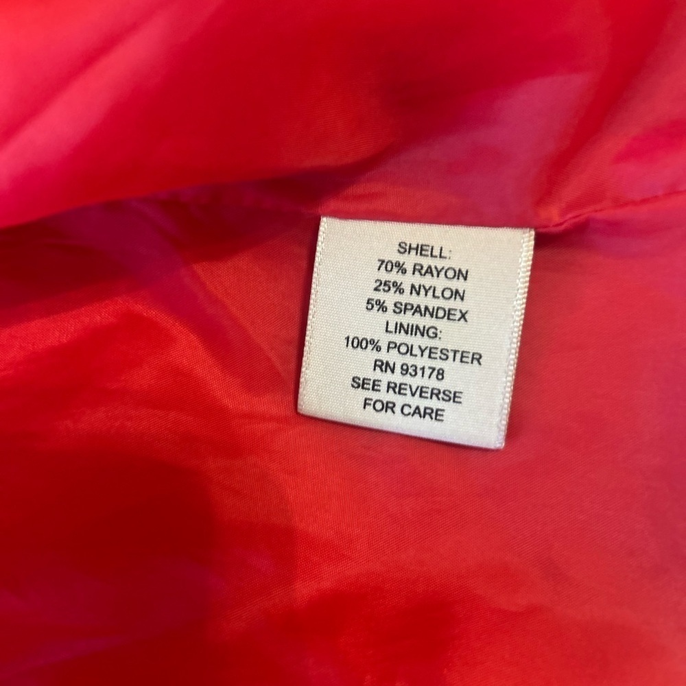 Anthropologie Philosophy Red Collarless Cropped Blazer. Size Small. - Picture 7 of 8